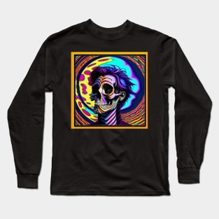 Vibrant Trippy Skull Art 1 Long Sleeve T-Shirt